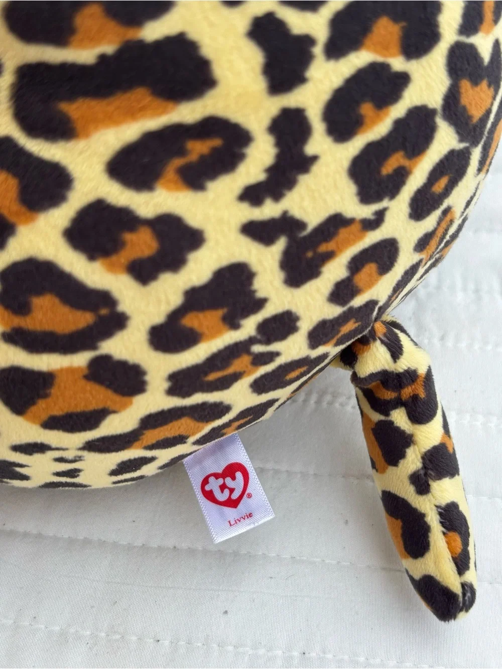 TY Squish-A-Boos Livvie the Leopard Plush Stuffed Animal Pillow NWT